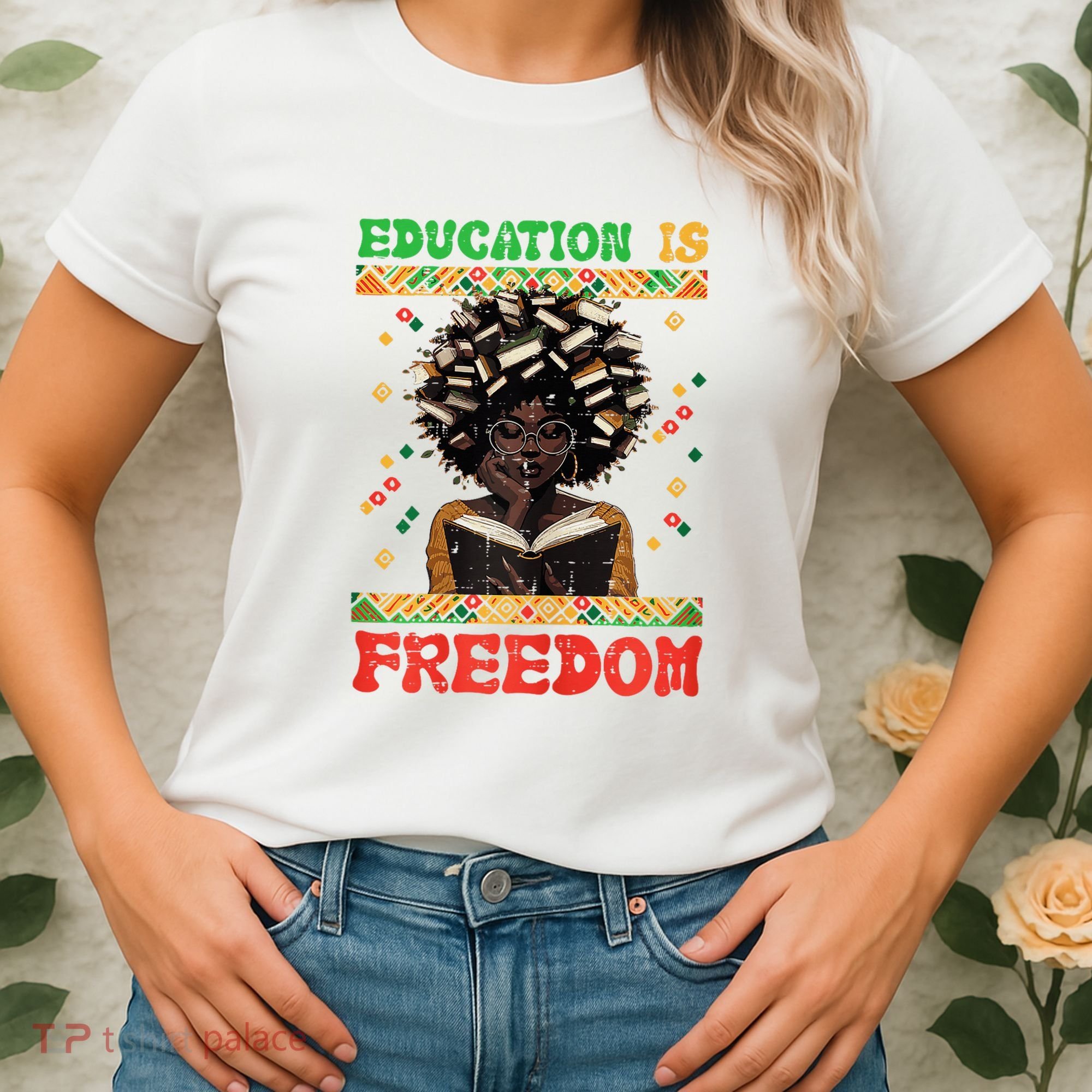 Black History Education Freedom Afro Teacher Female Women's T-Shirt