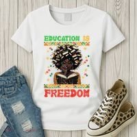 Black History Education Freedom Afro Teacher Female Women's T-Shirt thumb 3