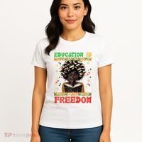 Black History Education Freedom Afro Teacher Female Women's T-Shirt thumb 4