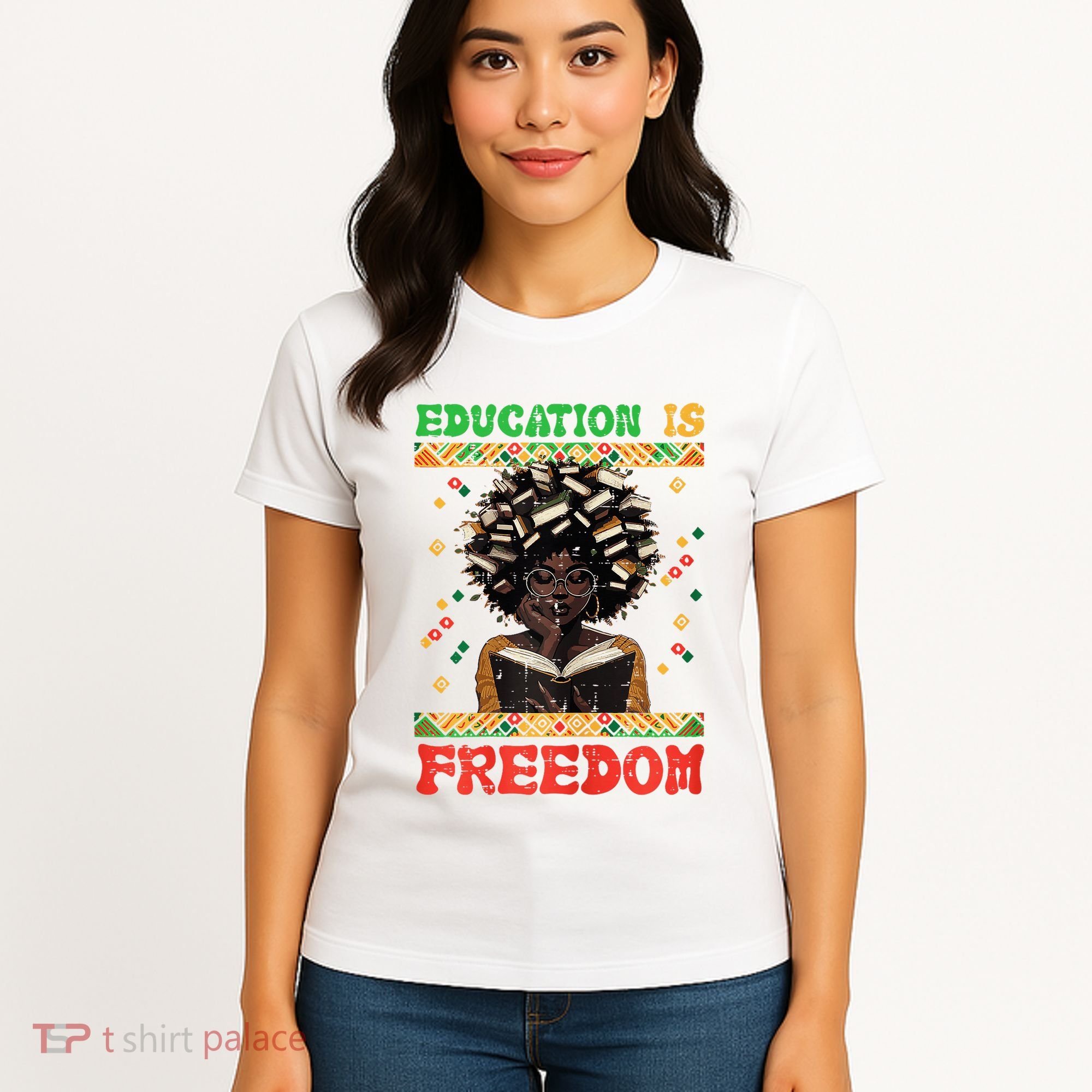 Black History Education Freedom Afro Teacher Female Women's T-Shirt