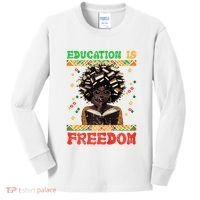 Black History Education Freedom Afro Teacher Female Kids Long Sleeve Shirt thumb 0