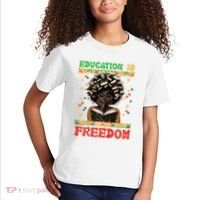 Black History Education Freedom Afro Teacher Female Kids T-Shirt thumb 2