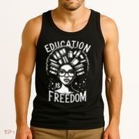 Black History Education Is Freedom Books Tank Top thumb 3