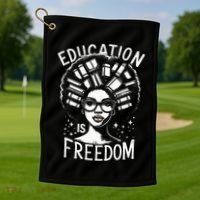 Black History Education Is Freedom Books Golf Towel thumb 1