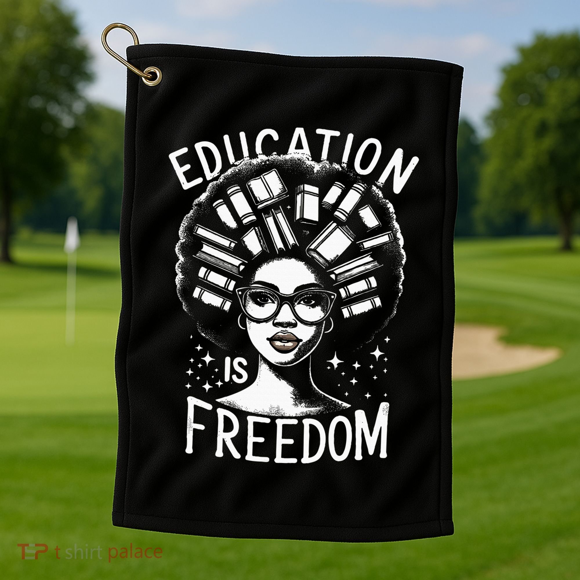 Black History Education Is Freedom Books Golf Towel