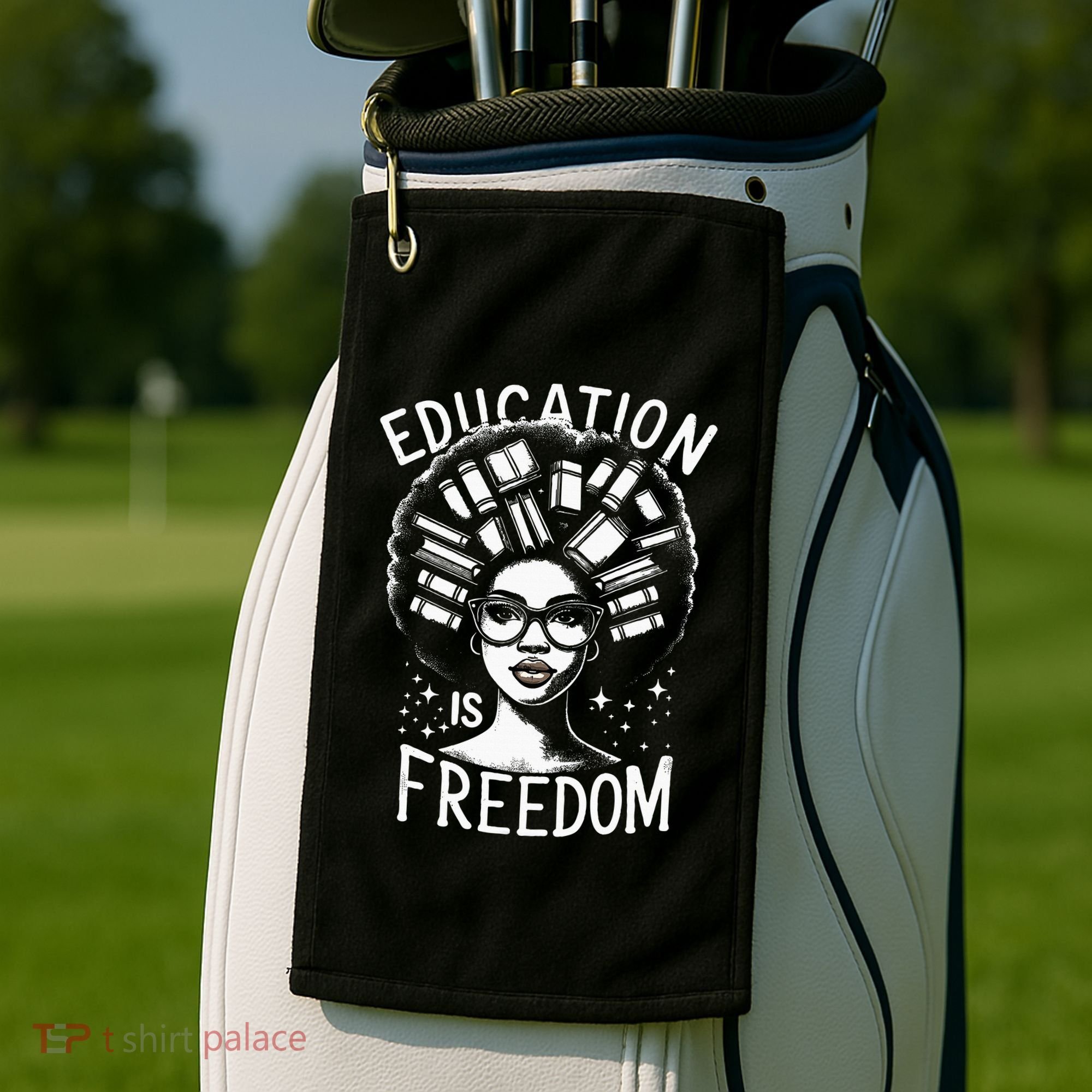 Black History Education Is Freedom Books Golf Towel