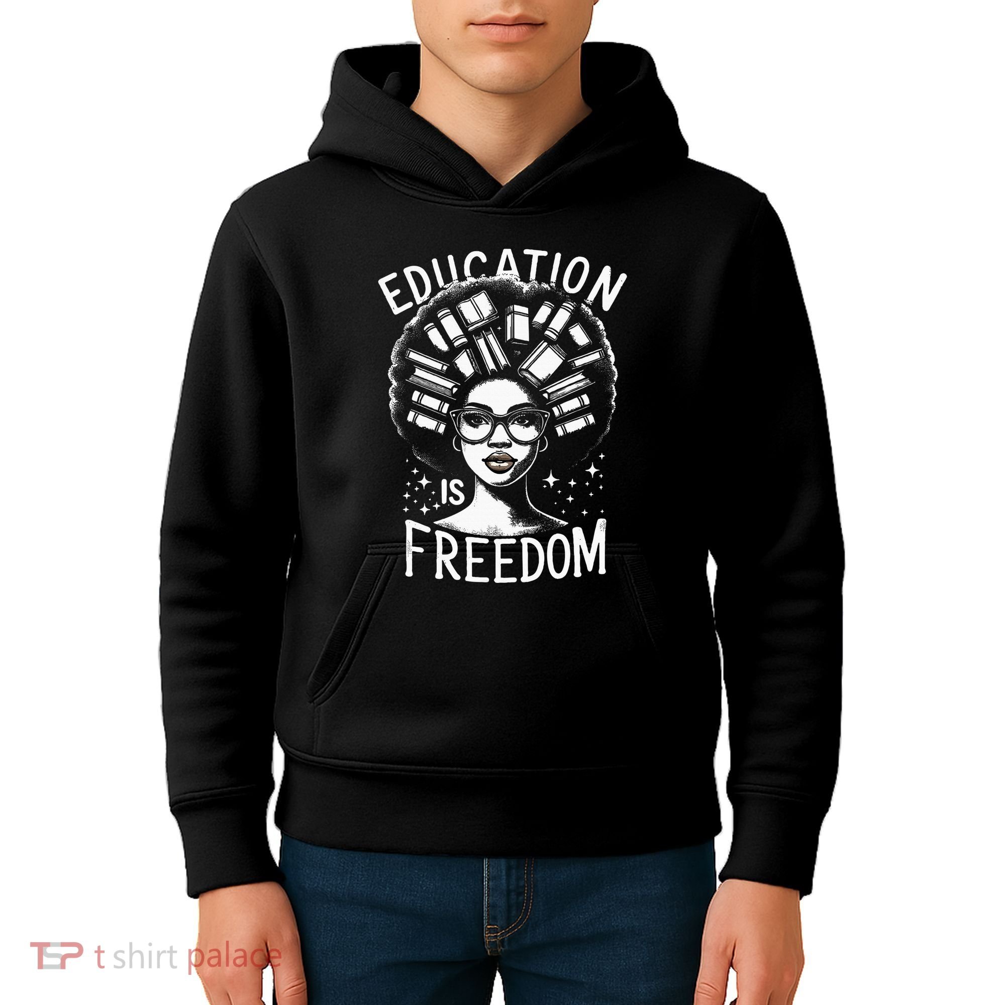 Black History Education Is Freedom Books Kids Hoodie