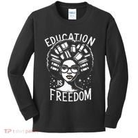 Black History Education Is Freedom Books Kids Long Sleeve Shirt thumb 0