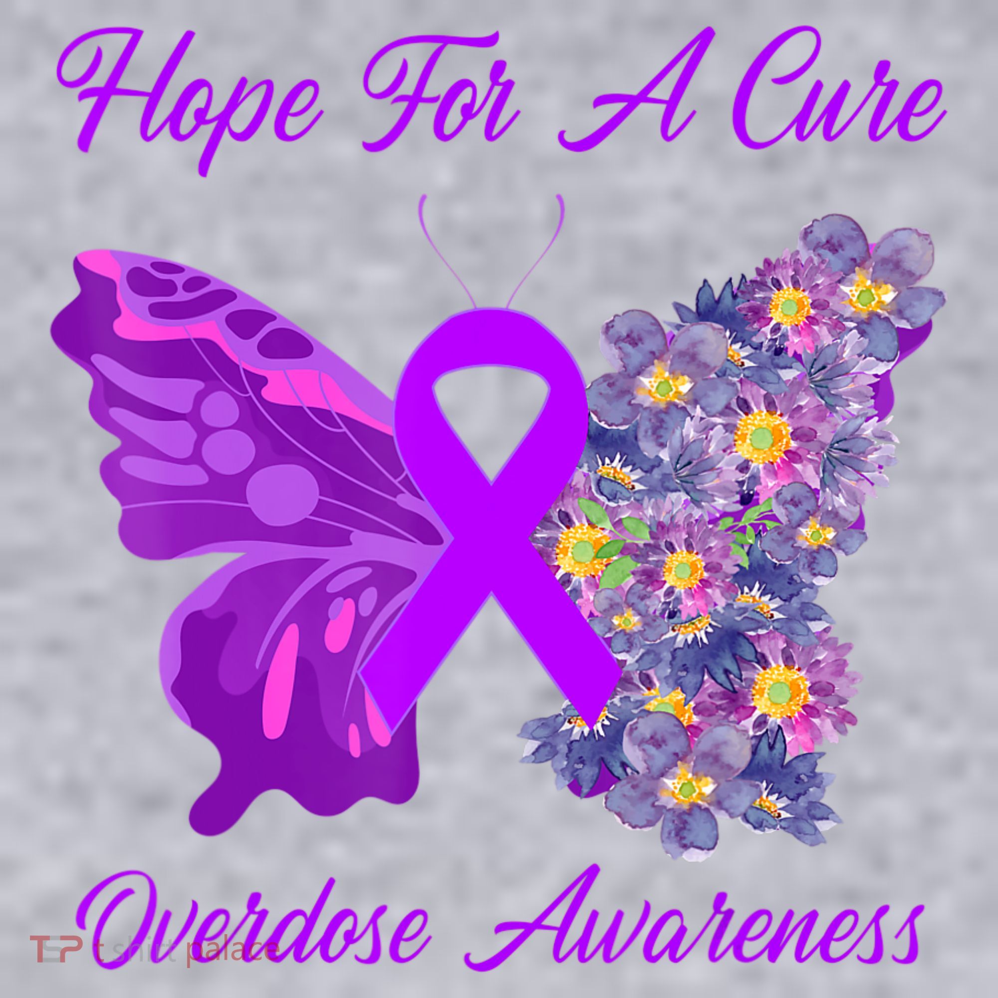 Butterfly Hope For A Cure Ribbon Opioid Overdose Awareness Women's Sweatshirt