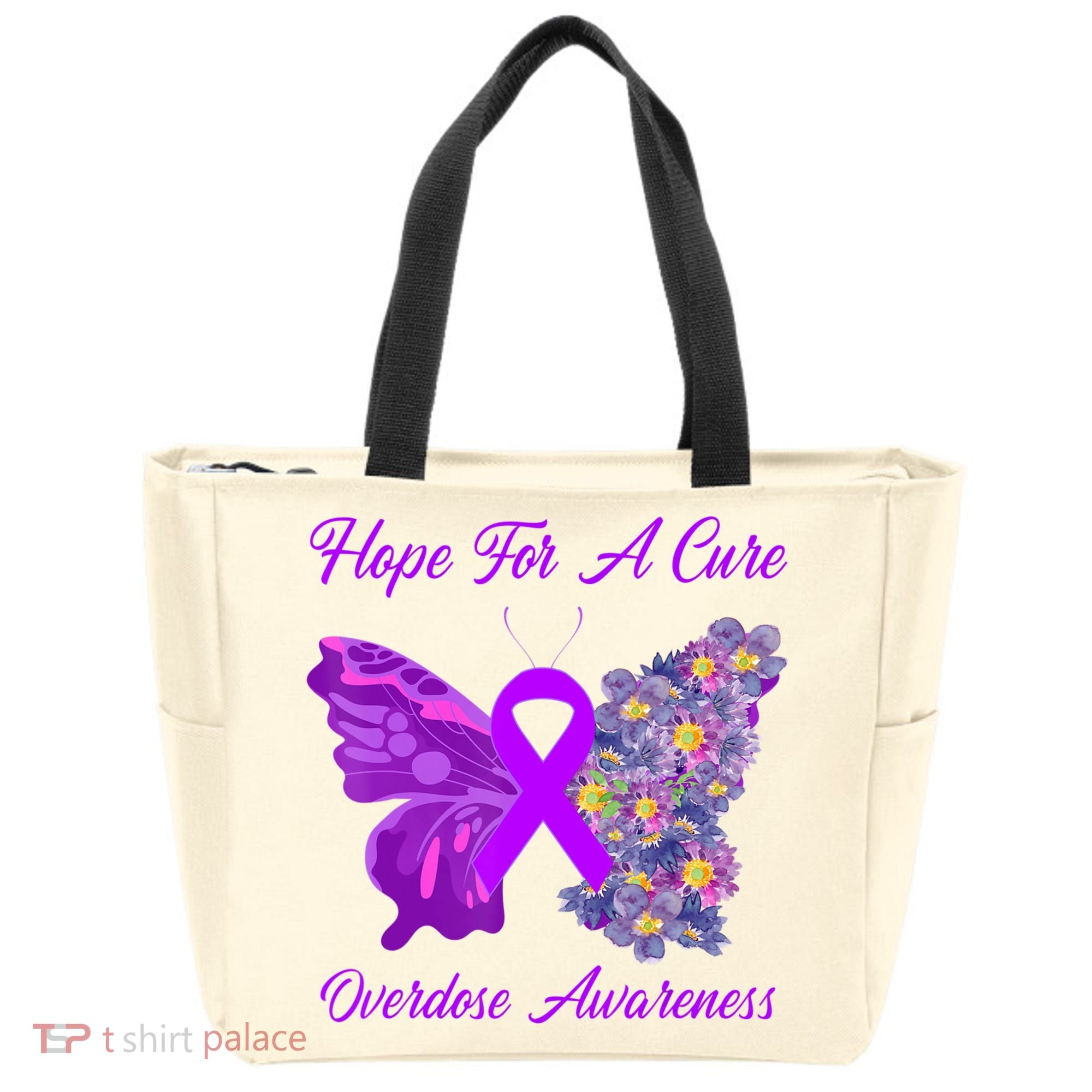 Butterfly Hope For A Cure Ribbon Opioid Overdose Awareness Tote Bag