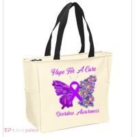 Butterfly Hope For A Cure Ribbon Opioid Overdose Awareness Tote Bag thumb 2