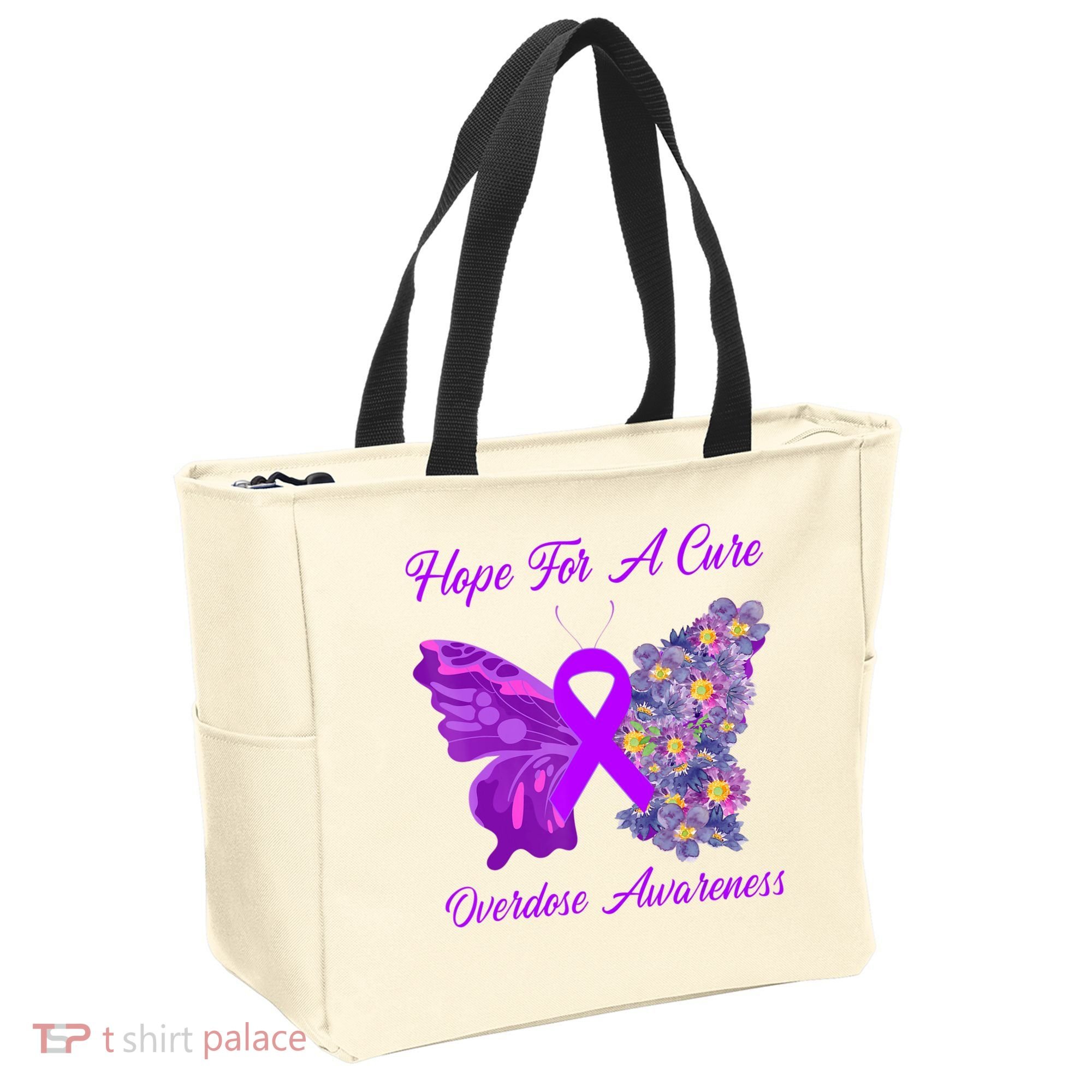 Butterfly Hope For A Cure Ribbon Opioid Overdose Awareness Tote Bag