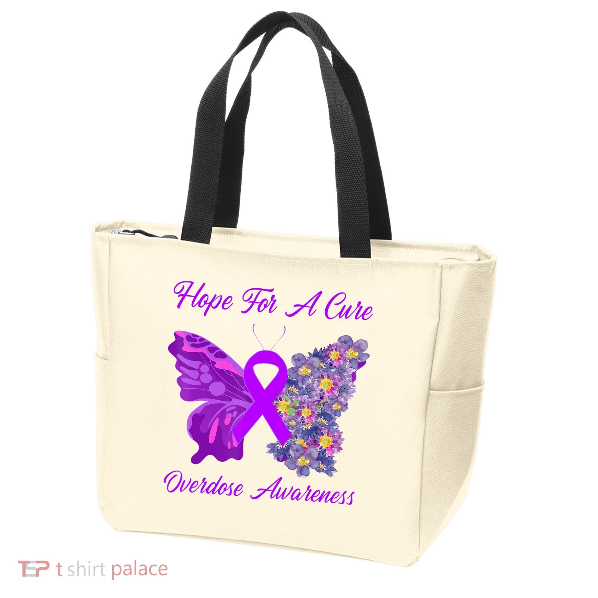 Butterfly Hope For A Cure Ribbon Opioid Overdose Awareness Tote Bag