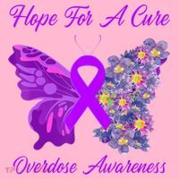 Butterfly Hope For A Cure Ribbon Opioid Overdose Awareness Coaster thumb 2