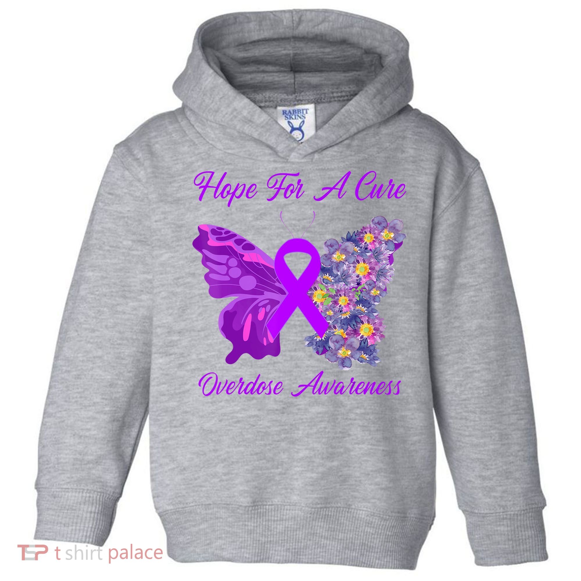 Butterfly Hope For A Cure Ribbon Opioid Overdose Awareness Toddler Hoodie