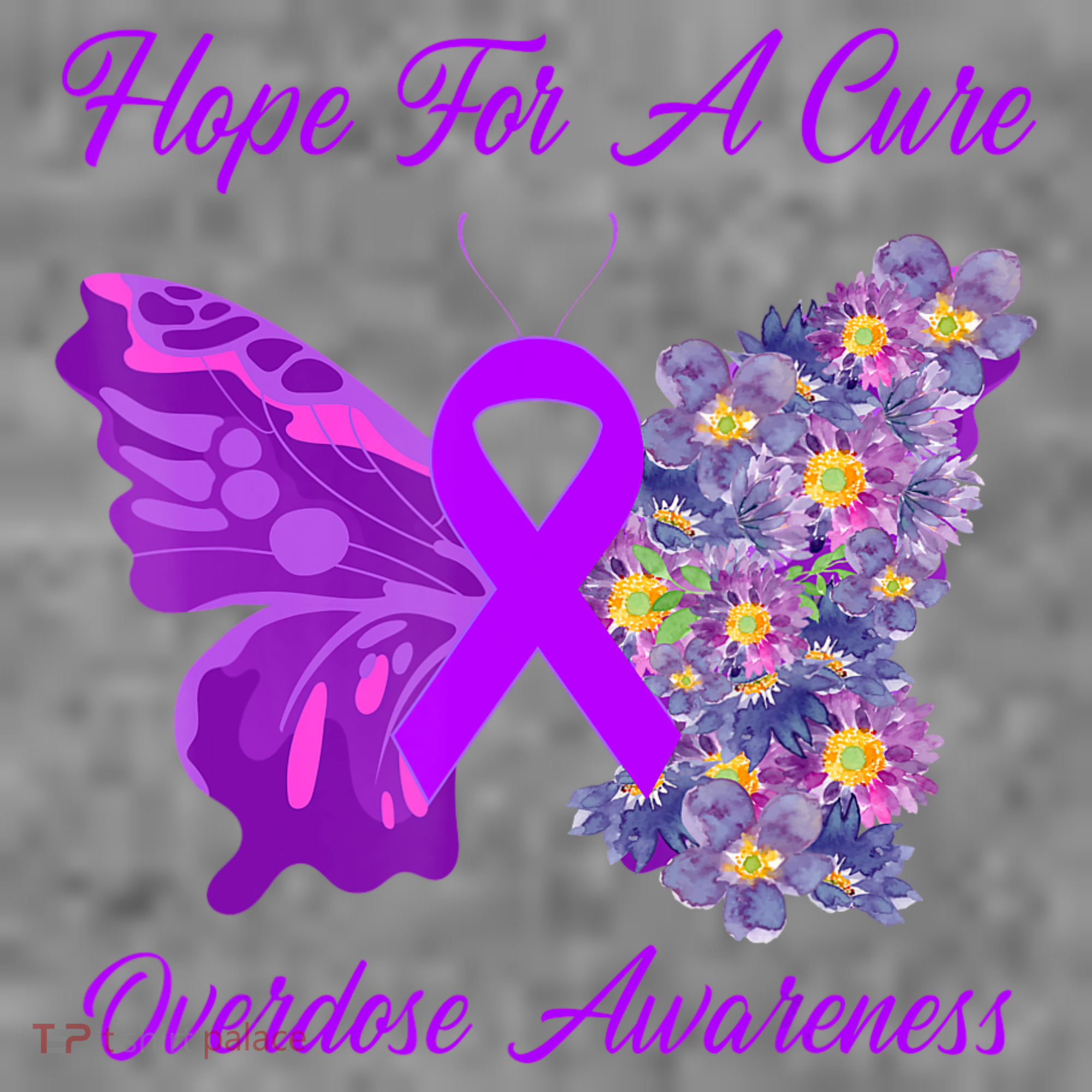 Butterfly Hope For A Cure Ribbon Opioid Overdose Awareness Toddler Hoodie