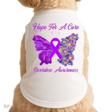 Butterfly Hope For A Cure Ribbon Opioid Overdose Awareness Doggie Tank