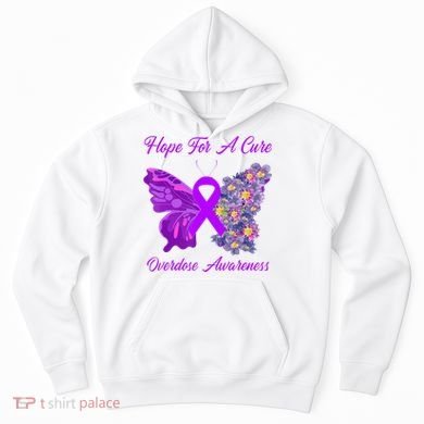 Butterfly Hope For A Cure Ribbon Opioid Overdose Awareness Hoodie