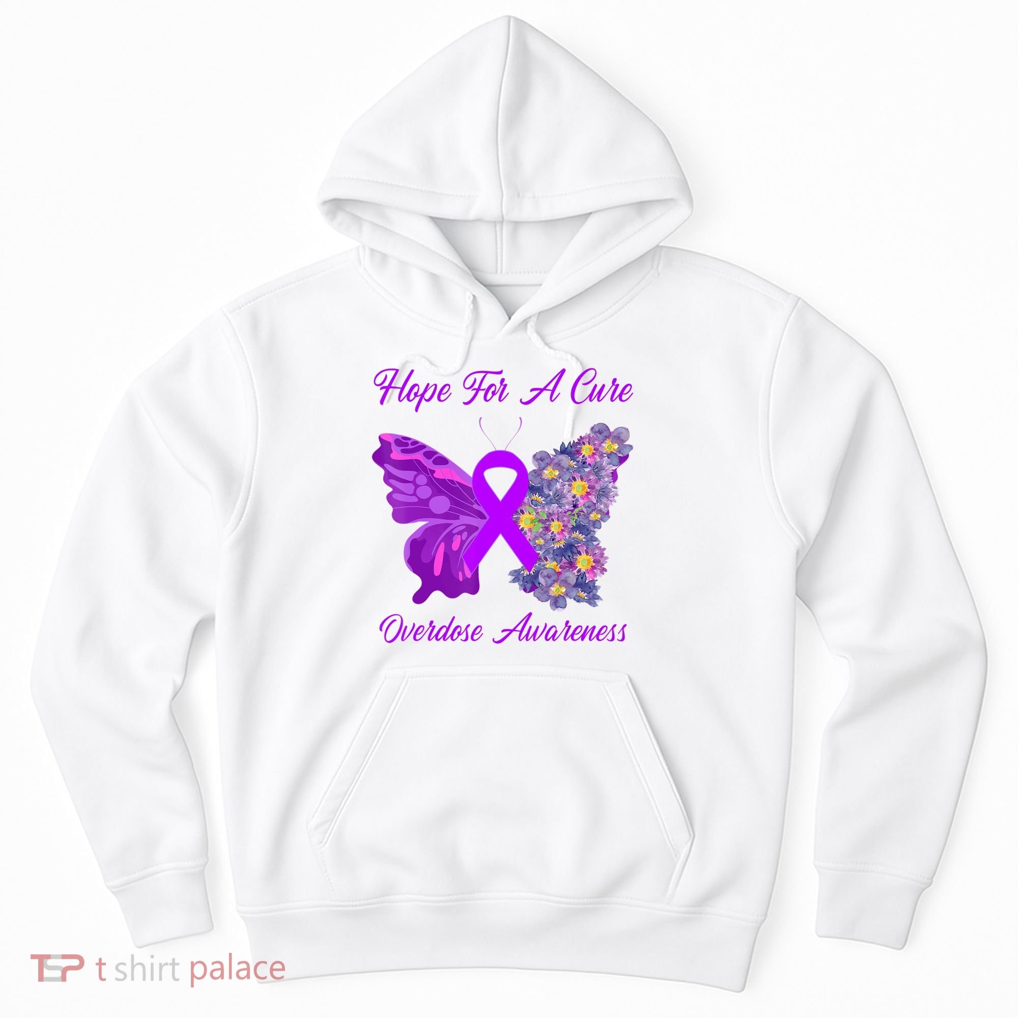 Butterfly Hope For A Cure Ribbon Opioid Overdose Awareness Hoodie