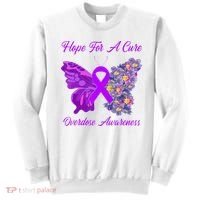 Butterfly Hope For A Cure Ribbon Opioid Overdose Awareness Sweatshirt thumb 0