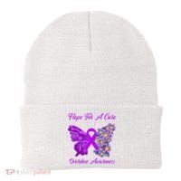 Butterfly Hope For A Cure Ribbon Opioid Overdose Awareness Beanie thumb 0