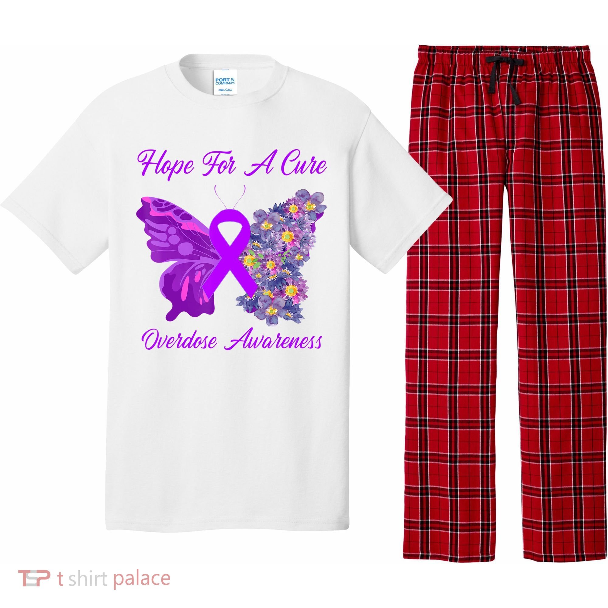 Butterfly Hope For A Cure Ribbon Opioid Overdose Awareness Pajama Set