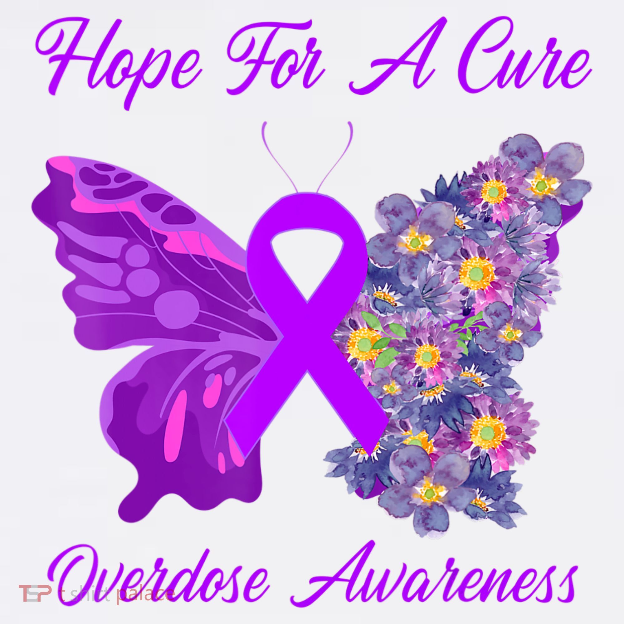 Butterfly Hope For A Cure Ribbon Opioid Overdose Awareness Women's Hoodie