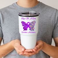 Butterfly Hope For A Cure Ribbon Opioid Overdose Awareness Tumbler thumb 2