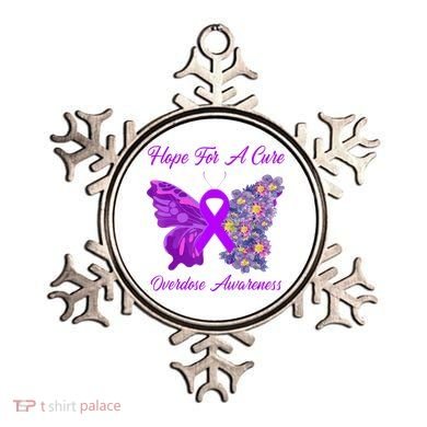 Butterfly Hope For A Cure Ribbon Opioid Overdose Awareness Ornament