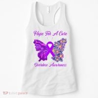 Butterfly Hope For A Cure Ribbon Opioid Overdose Awareness Women's Tank Top thumb 0