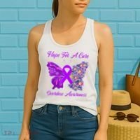 Butterfly Hope For A Cure Ribbon Opioid Overdose Awareness Women's Tank Top thumb 2