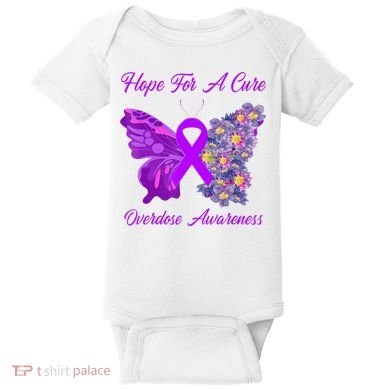 Butterfly Hope For A Cure Ribbon Opioid Overdose Awareness Baby Bodysuit