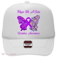 Butterfly Hope For A Cure Ribbon Opioid Overdose Awareness Hat thumb 0