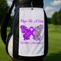 Butterfly Hope For A Cure Ribbon Opioid Overdose Awareness Golf Towel thumb 2