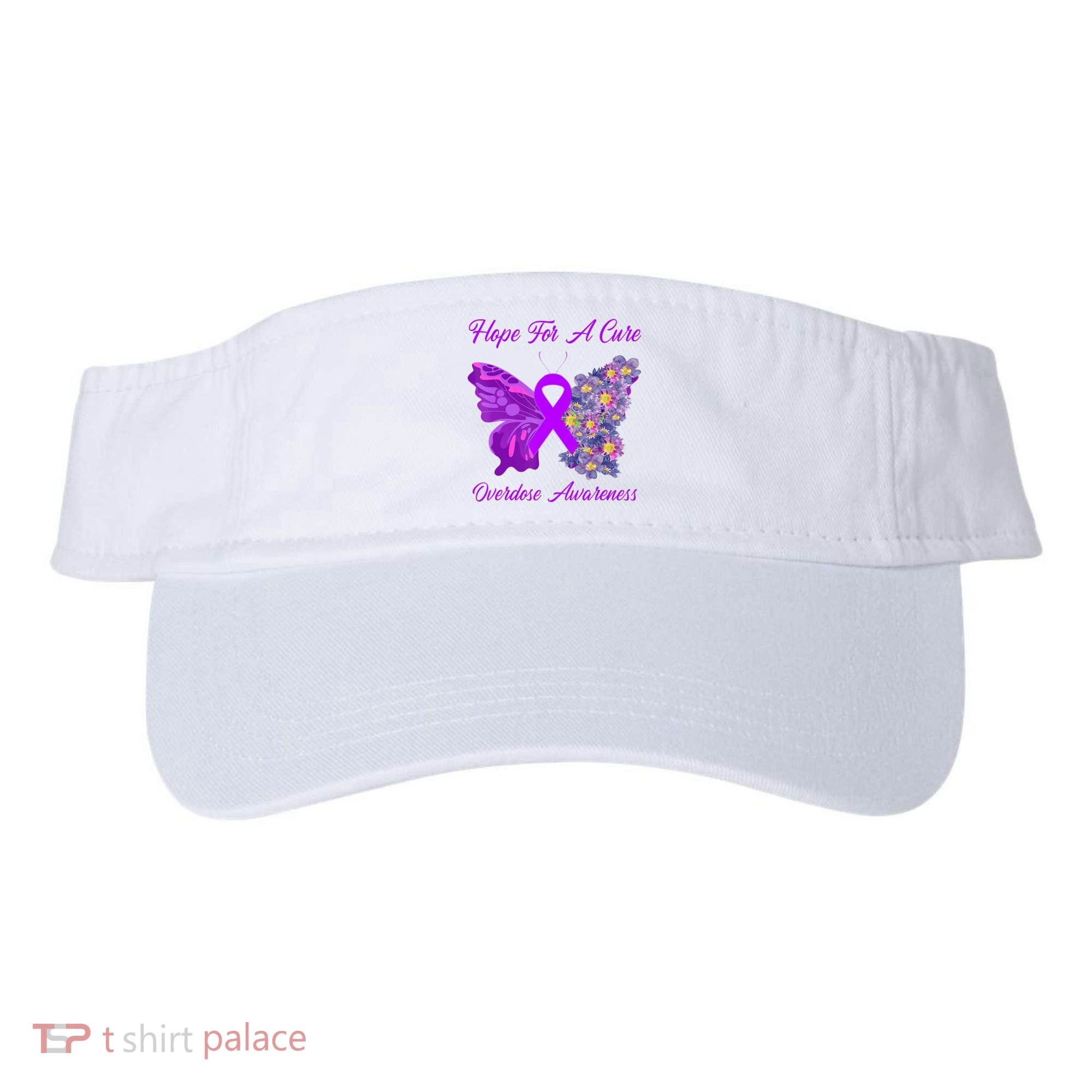 Butterfly Hope For A Cure Ribbon Opioid Overdose Awareness Visor