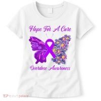 Butterfly Hope For A Cure Ribbon Opioid Overdose Awareness Women's T-Shirt thumb 0