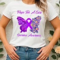 Butterfly Hope For A Cure Ribbon Opioid Overdose Awareness Women's T-Shirt thumb 2