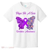 Butterfly Hope For A Cure Ribbon Opioid Overdose Awareness Kids T-Shirt thumb 0