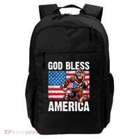 Bigfoot Holding Firework God Bless America Backpack thumb 0