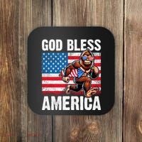 Bigfoot Holding Firework God Bless America Coaster thumb 0