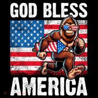 Bigfoot Holding Firework God Bless America Toddler Hoodie thumb 2