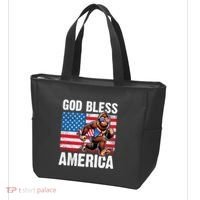 Bigfoot Holding Firework God Bless America Tote Bag thumb 3