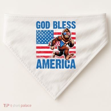 Bigfoot Holding Firework God Bless America USA-Made Doggie Bandana