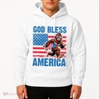 Bigfoot Holding Firework God Bless America Hoodie thumb 2