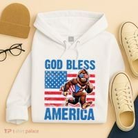 Bigfoot Holding Firework God Bless America Hoodie thumb 4