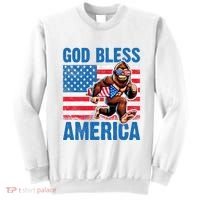 Bigfoot Holding Firework God Bless America Sweatshirt thumb 0