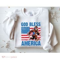 Bigfoot Holding Firework God Bless America Sweatshirt thumb 2