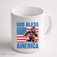 Bigfoot Holding Firework God Bless America Coffee Mug thumb 1