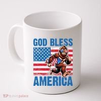 Bigfoot Holding Firework God Bless America Coffee Mug thumb 0