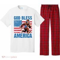 Bigfoot Holding Firework God Bless America Pajama Set thumb 0